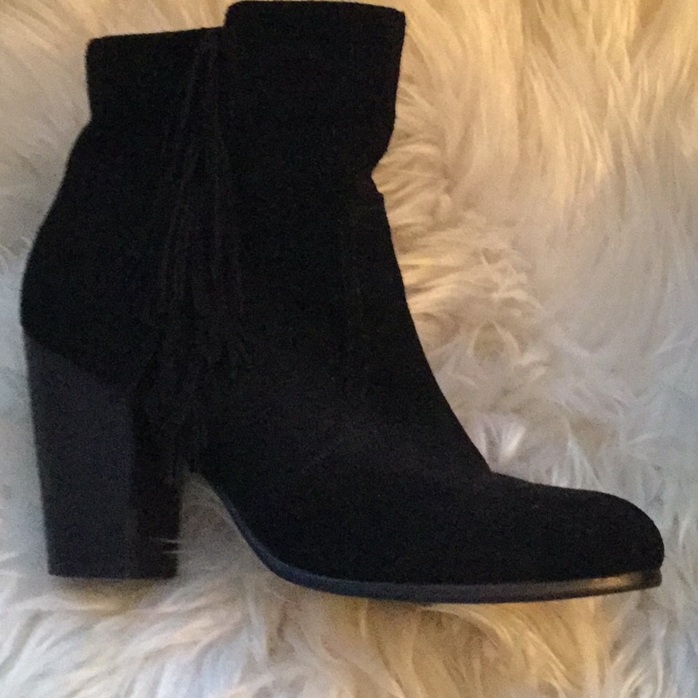 Suede Fringe Bootie